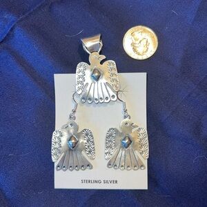 Thunderbird Earring and Pendant Set. Never worn
